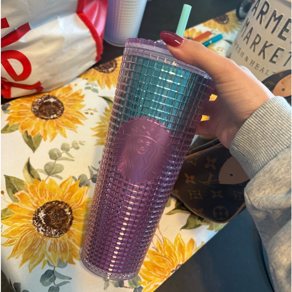 Pink and blue venti Starbucks cup